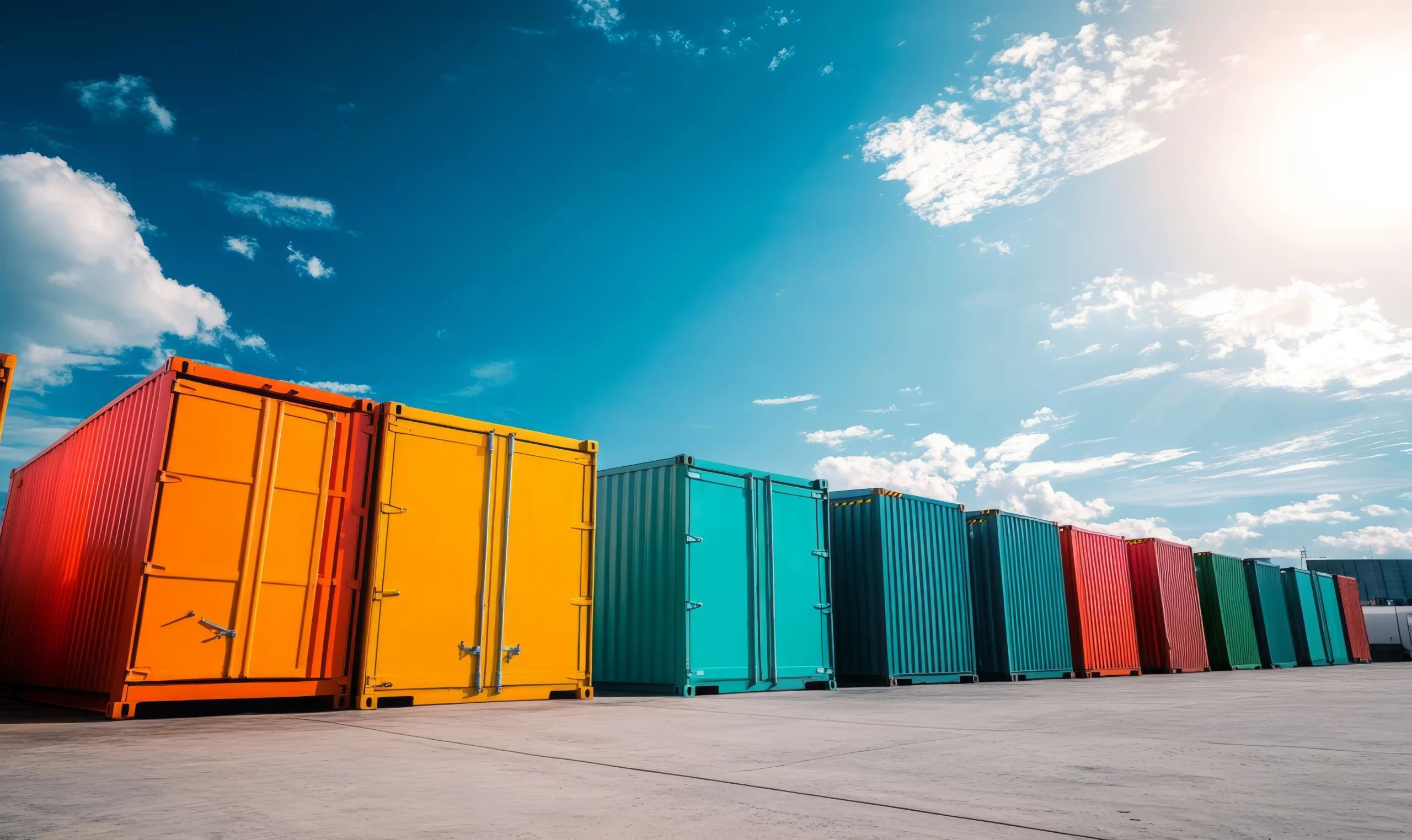 Multi-Coloured Shipping Containers